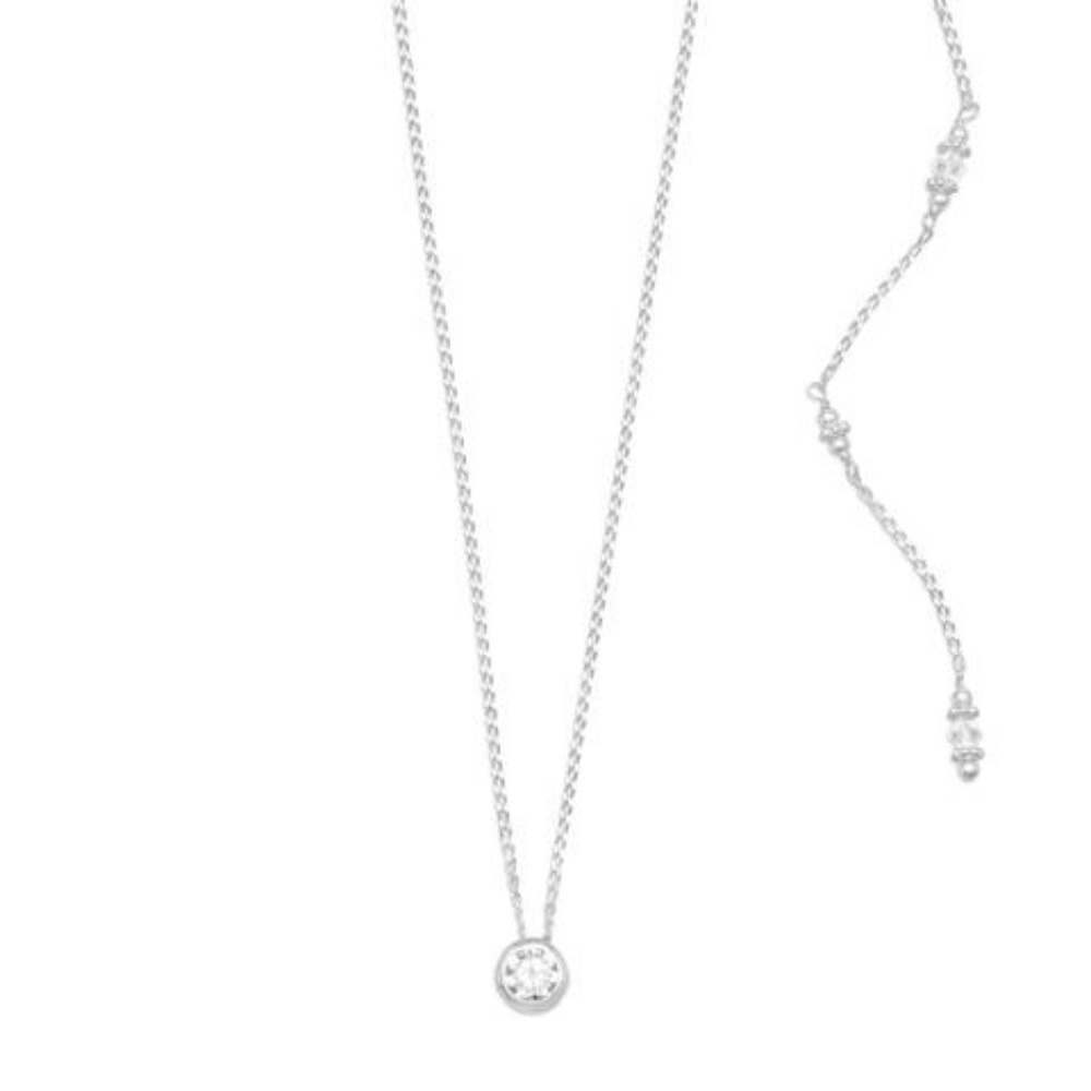 3pcs Elegant CZ and Crystal Back Drop Necklace